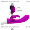 Vibrador siliconado con estimulador de clitoris y 30 velocidades